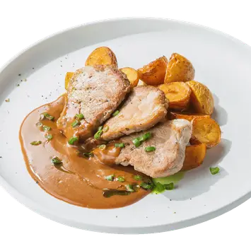 Медальоны из свинины с беби-картофелем