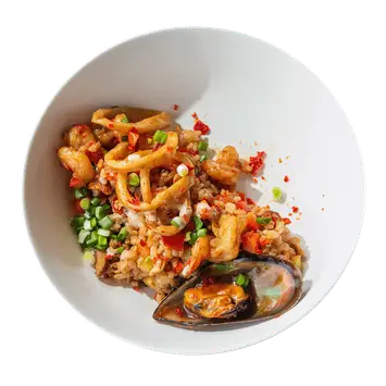 Жареный рис с морепродуктами