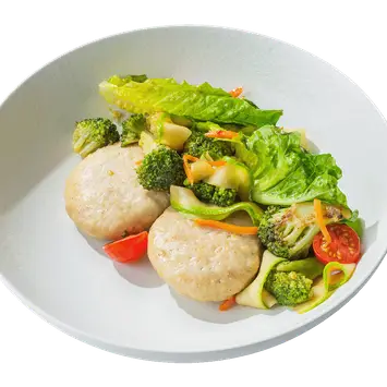 Котлеты из цыплёнка на пару с овощами