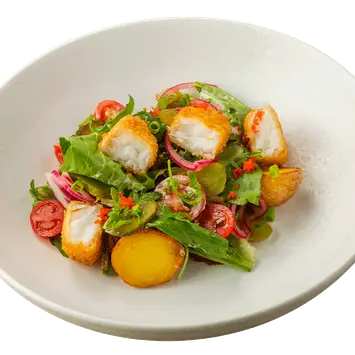 Салат с треской и беби-картофелем