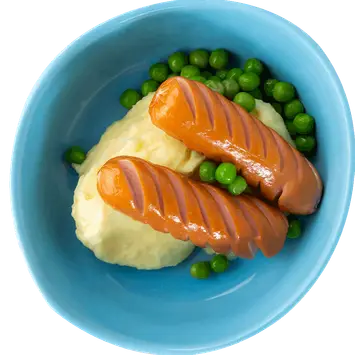 Сосиски с картофельным пюре
