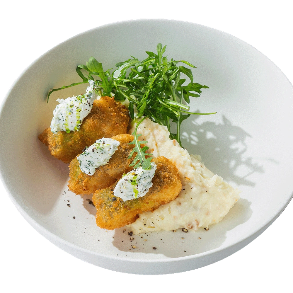 Филе трески в панировке со сливочным кремом