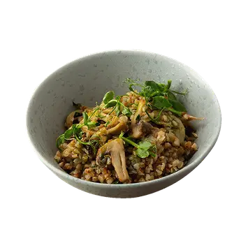 Греча с грибами и луком