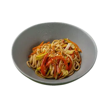 Удон с овощами и соусом терияки