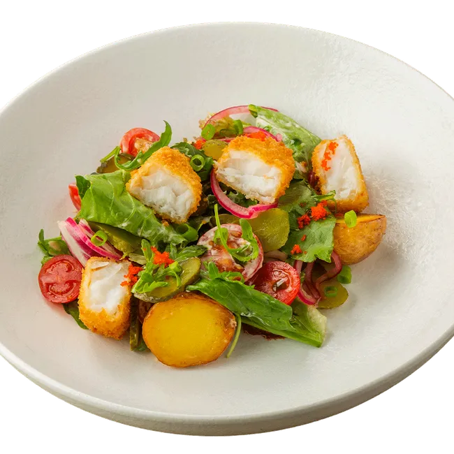 Салат с треской и беби-картофелем