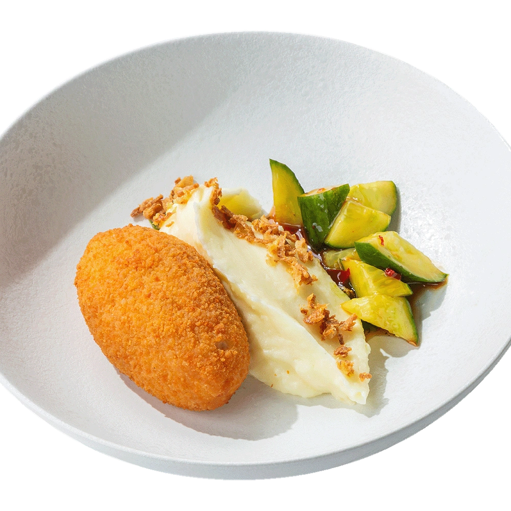 Котлета по-киевски с картофельным пюре