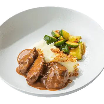 Говяжьи щёчки с картофельным пюре