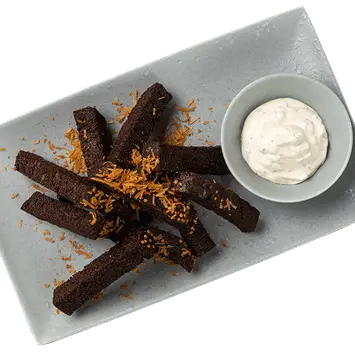 Жареные ржаные гренки с сыром