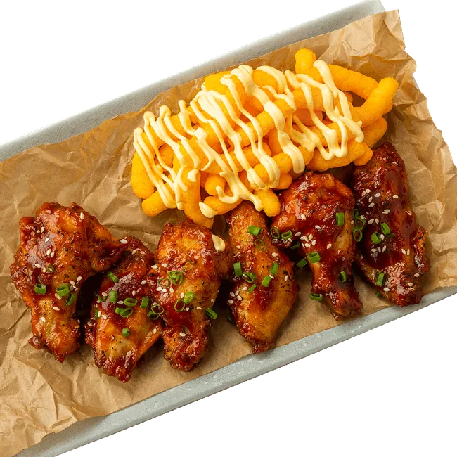 Острые крылья BBQ с сырными читос